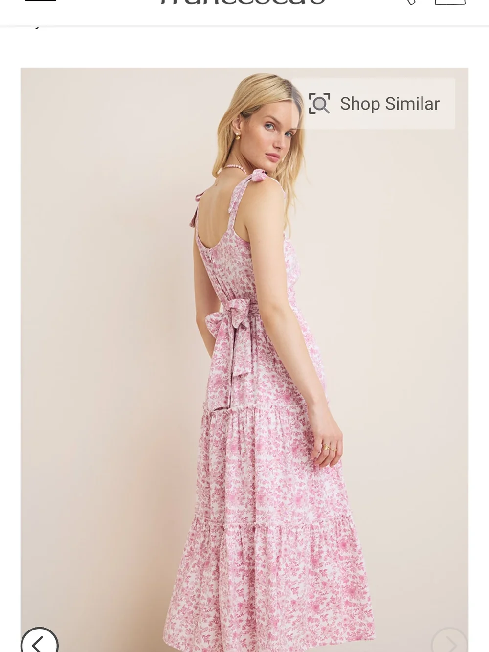 Francesca's Collections Pink Floral Tie-Shoulder Midi Dress - Picture 3 of 8